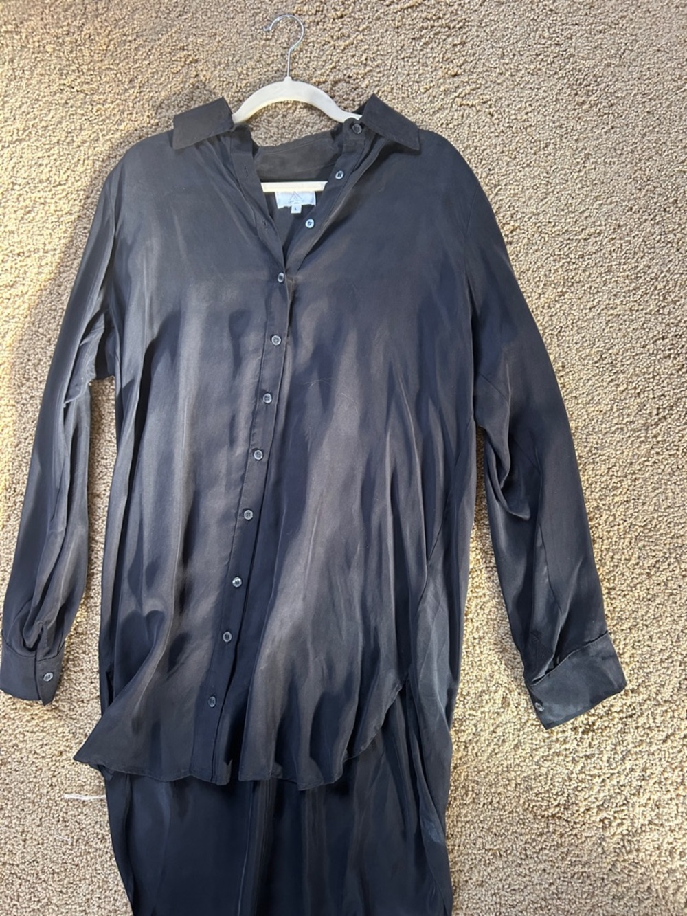 Button-Front Black Mini Dress